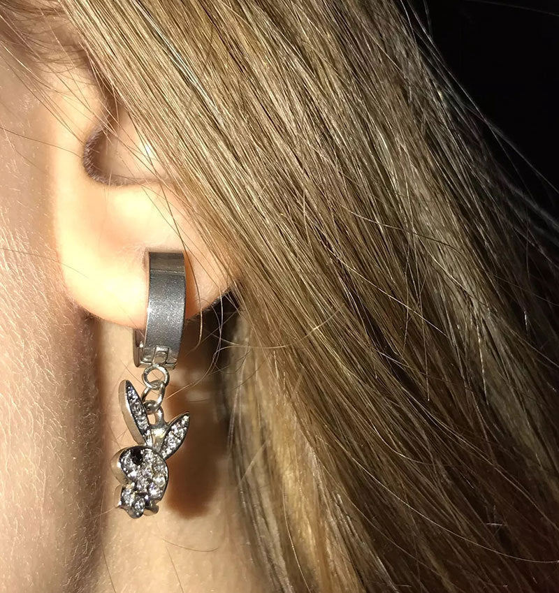 Wholesale Stainless Steel Rabbit Punk Style Rabbit Earrings